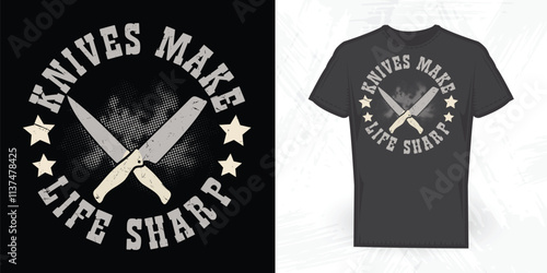 Knife Funny Food Lover Vintage Food T-shirt Design
