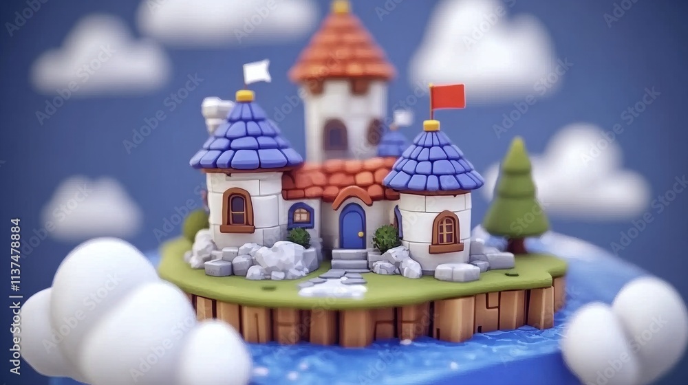 Fantasy Castle on a Cloud Island Fantasy Castle on a Cloud Island