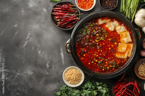 Asian Spicy Hotpot Background