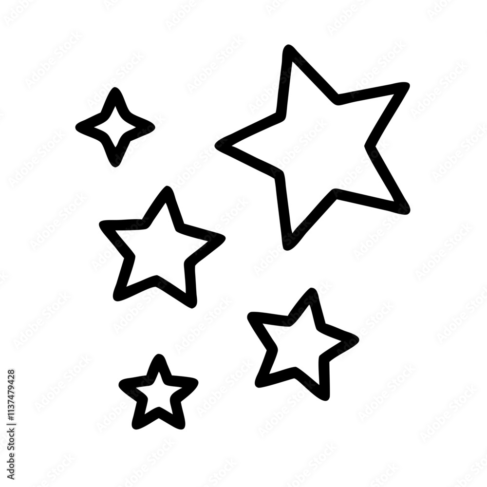 stars in the night sky icon, bonfire night line art, bonfire night icon - simple black line art icon of stars in the night sky, for bonfire night celebrations. bonfire night vector art. stars in the night sky icon, bonfire night line art, bonfire night icon - simple black line art icon of stars in the night sky, for bonfire night celebrations. bonfire night vector art.