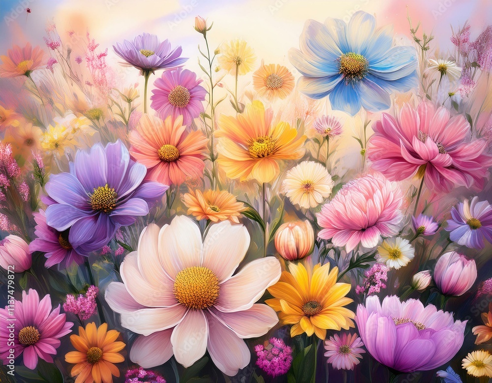Blooming Paradise: A Symphony of Colorful Flowers Blooming Paradise: A Symphony of Colorful Flowers