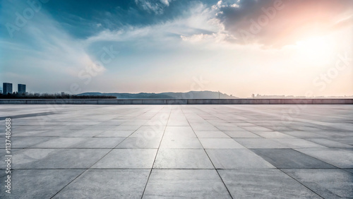 sunset over the city