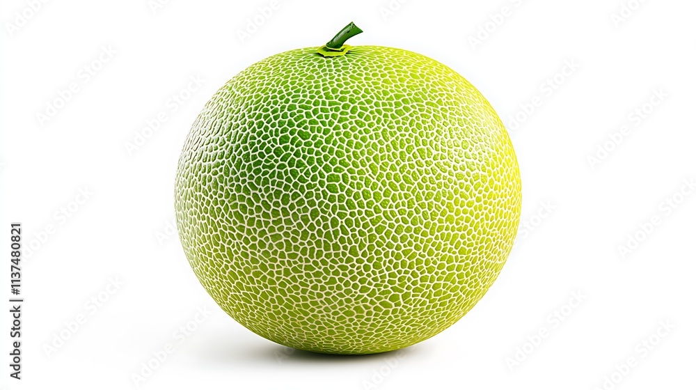 Fresh Green Honeydew Melon Ripe Summer Fruit Isolated on White Background Fresh Green Honeydew Melon Ripe Summer Fruit Isolated on White Background