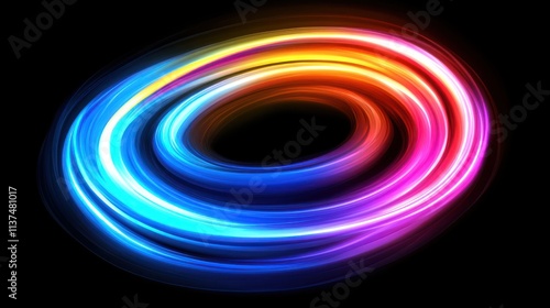 Abstract Colorful Light Swirl on Dark Background