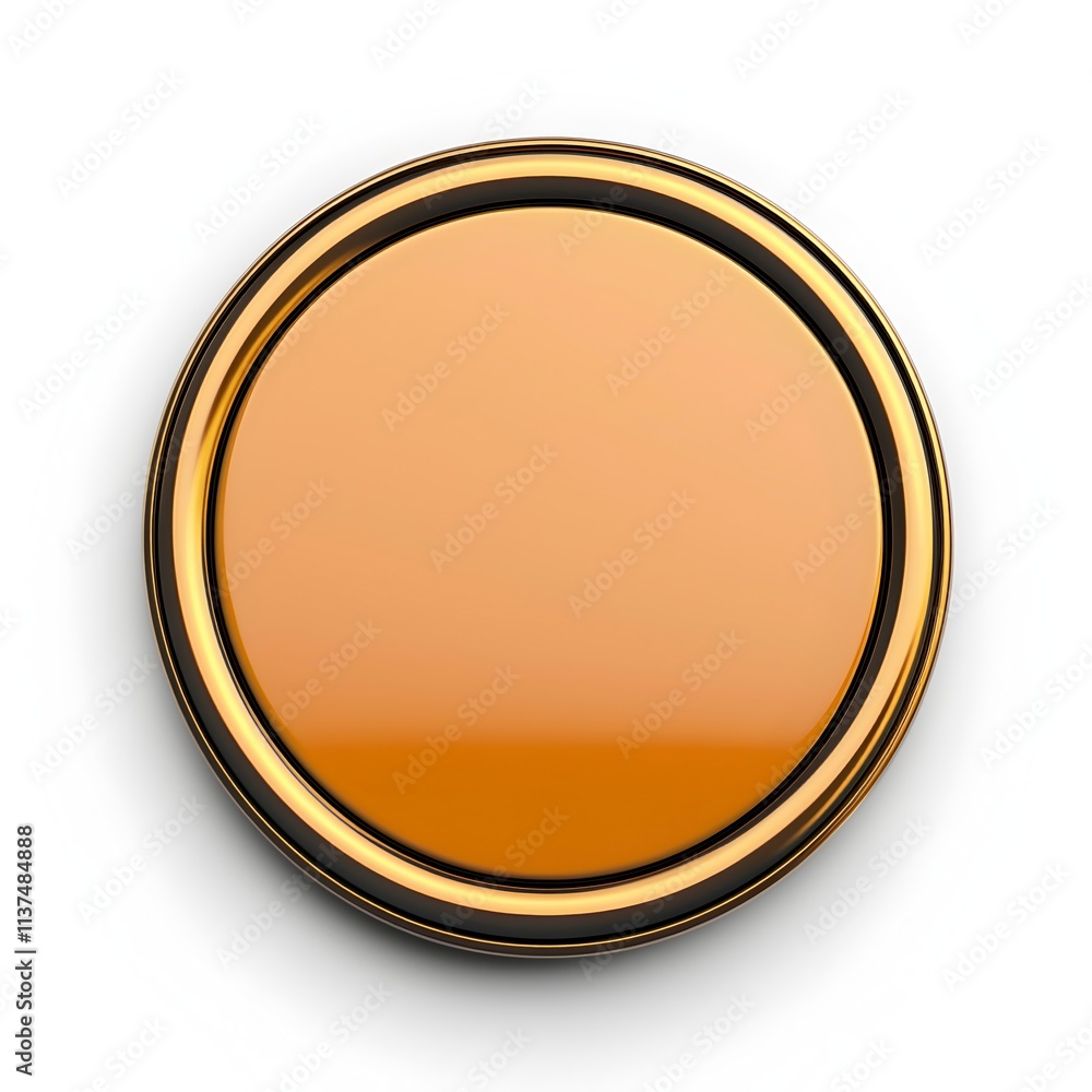 Shiny Orange Circular Button Design Shiny Orange Circular Button Design