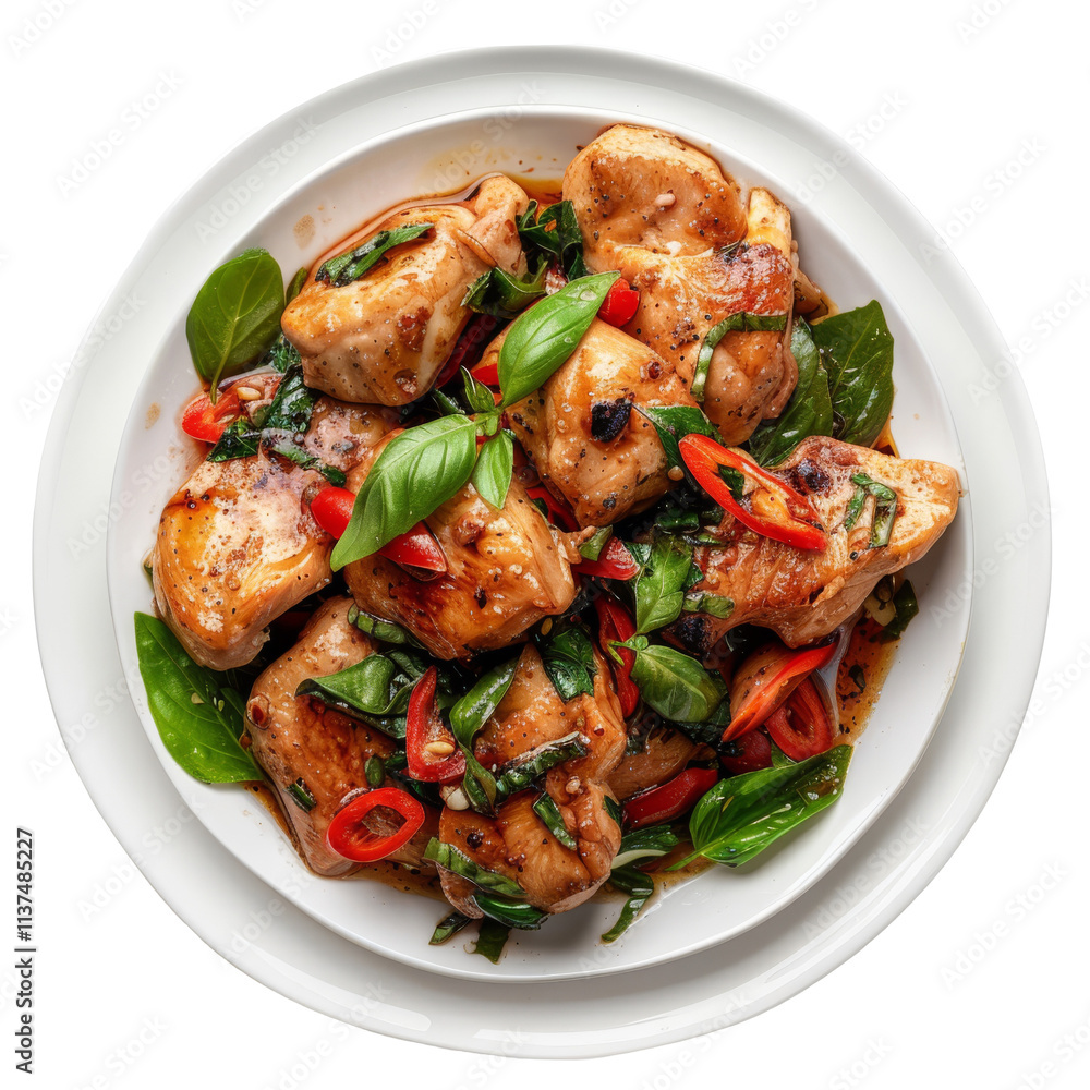 Appetizing Thai Basil Chicken Isolated On Transparent Background
Appetizing Thai Basil Chicken Isolated On Transparent Background
