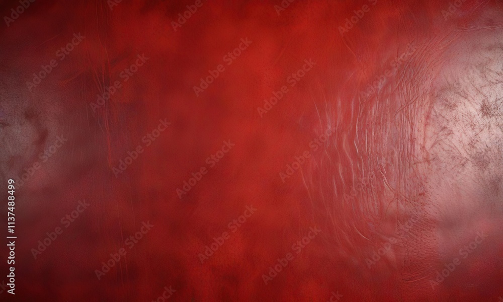 Fototapeta premium Distressed red leather background with an aged grunge look, weathered appearance, worn-out, damaged texture