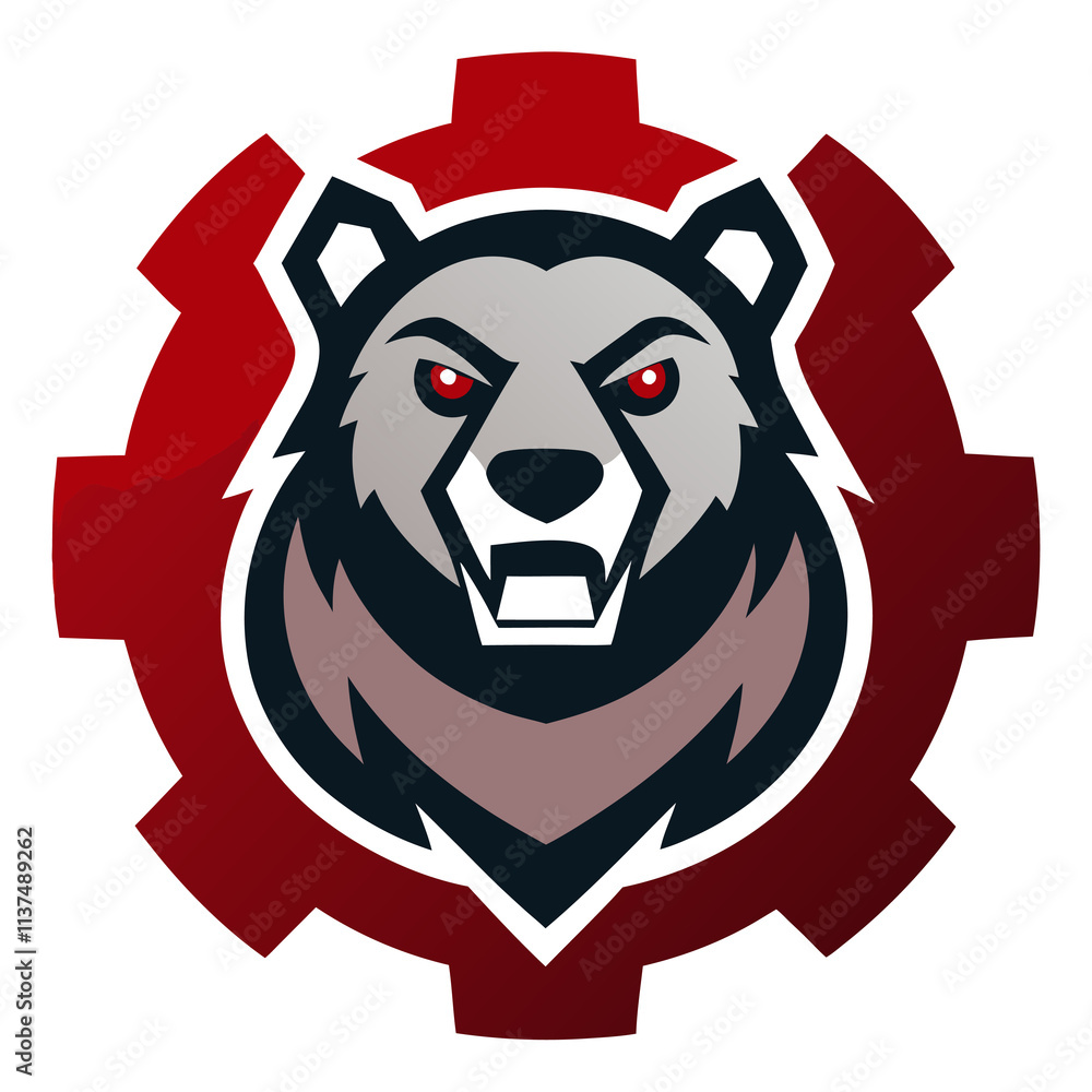 Mechanical Bear mascot logo design Mechanical Bear mascot logo design