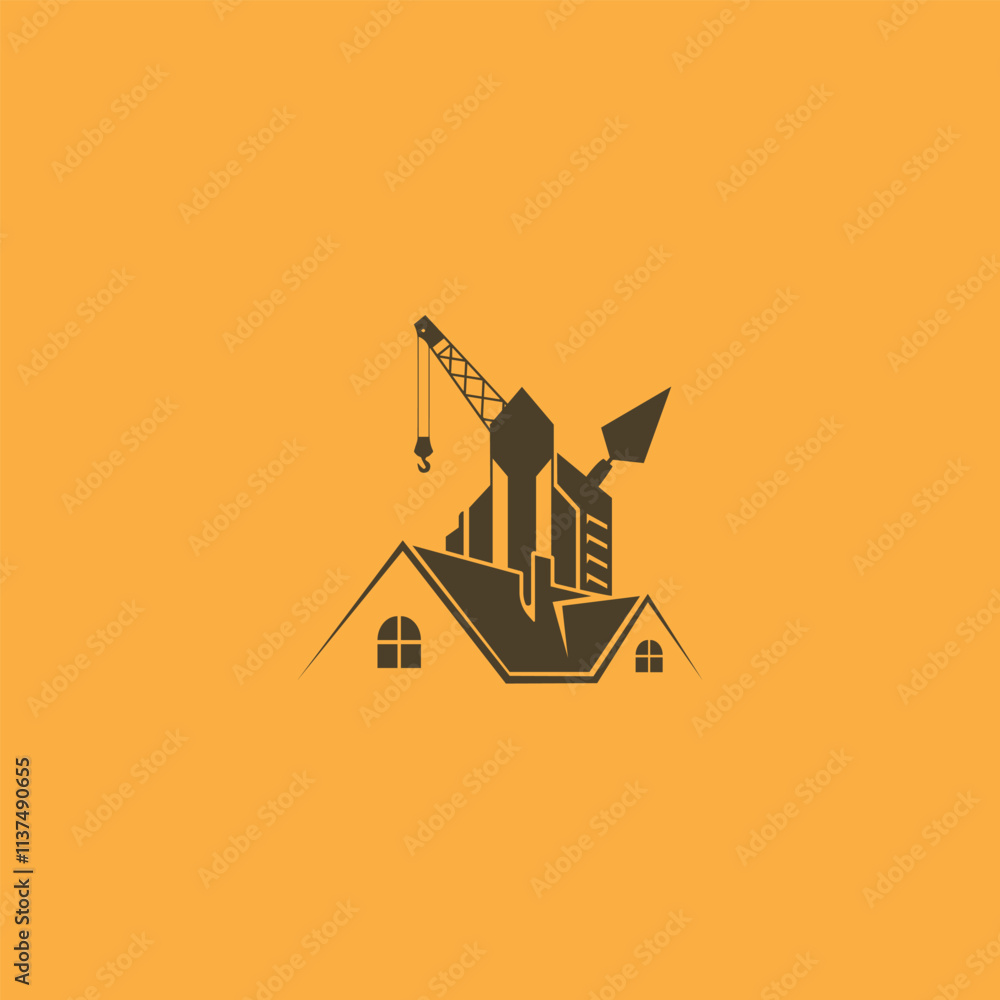Building maintenance service construction Repair logo Building maintenance service construction Repair logo