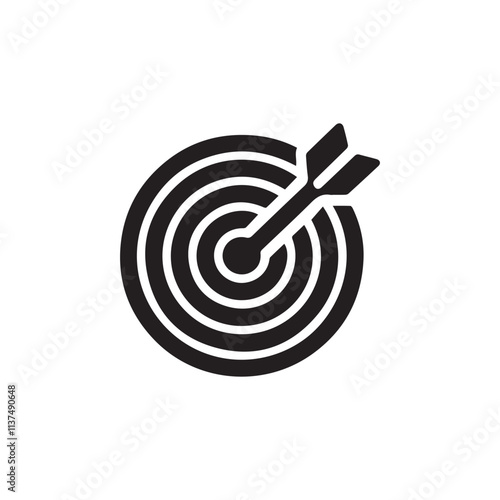 Vintage style throwing dart in vector silhouette