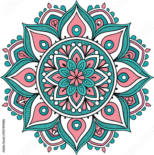 Black and white mandala vector for coloring,mandala in bianco e nero vettoriale da colorare