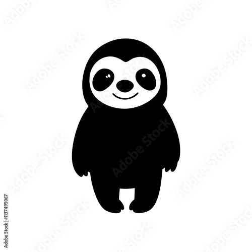 Sloth cartoon vector silhouette