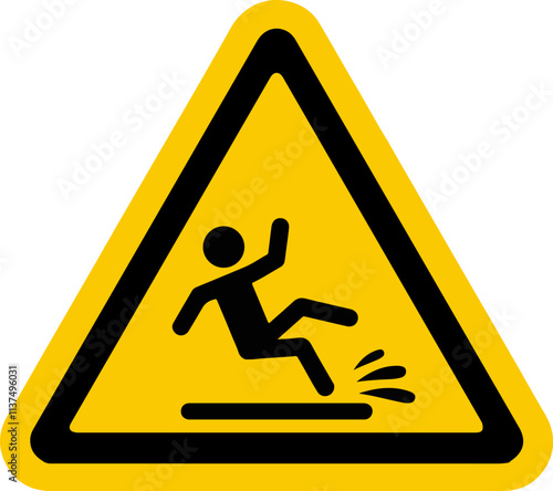 Caution slippery sign design for templates.
