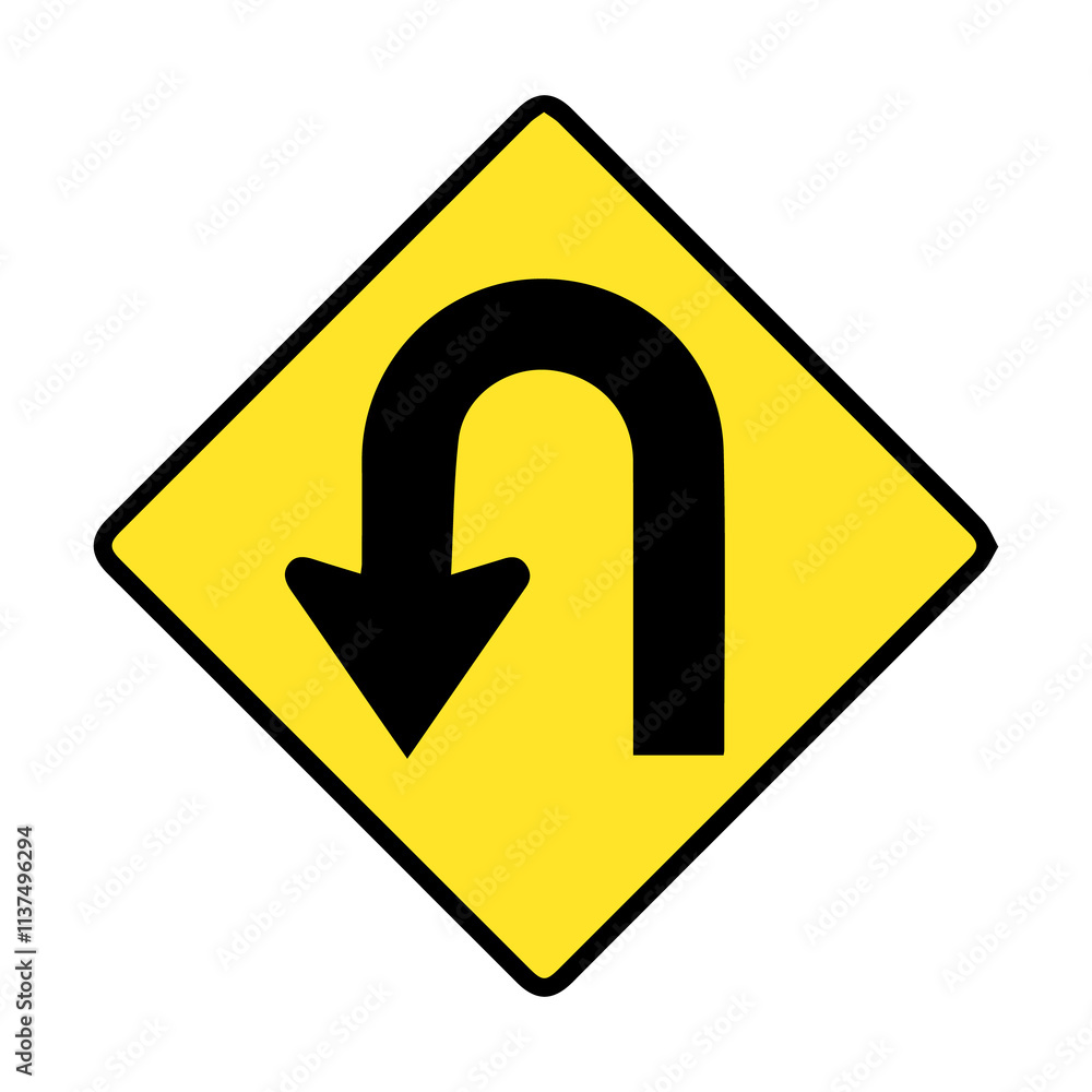 U-turn sign design for templates. U-turn sign design for templates.