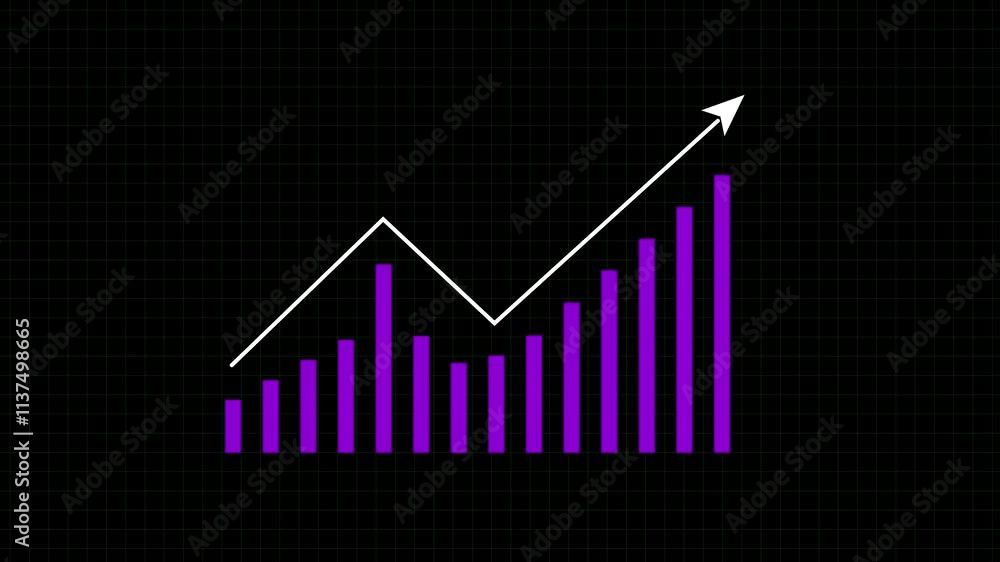 Graph Going Up Rising Bar Graph, Business Growth Graph. 4K Resolution Graph Going Up Rising Bar Graph, Business Growth Graph. 4K Resolution
