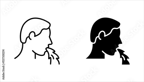 Vomit icon set. Symptoms Virus Infection. vector illustration on white background