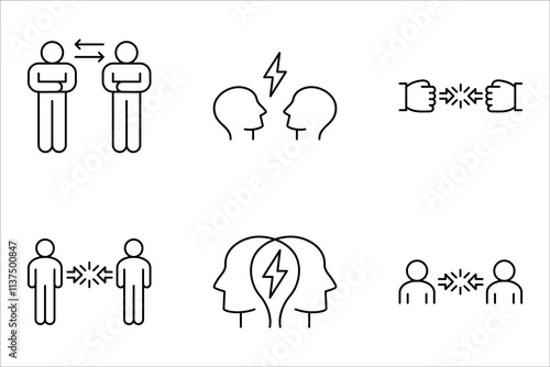 Conflict resolution icon set. Human resources management. vector illustration on white background