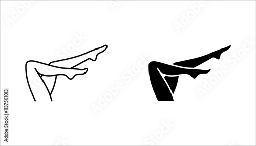 Woman legs icon set, female body symbol, vector illustration on white background