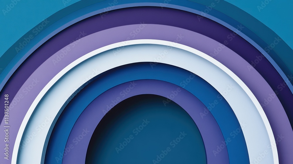 Obraz premium Abstract Blue and Purple Concentric Circles: A Modern Digital Art Piece