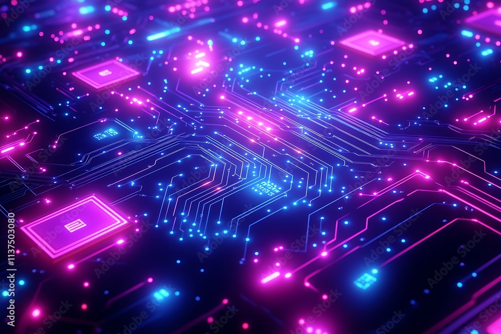 A vibrant circuit board with glowing pathways symbolizing the essence of digital technology A vibrant circuit board with glowing pathways symbolizing the essence of digital technology