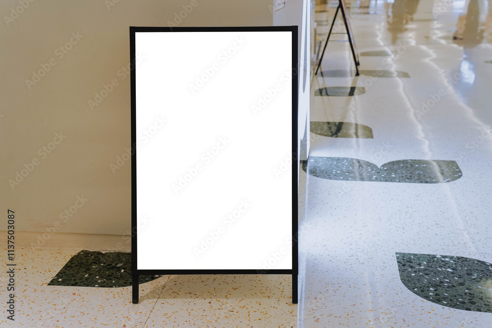 Blank empty billboard in avenue mall or a shopping center, place for a text or montage