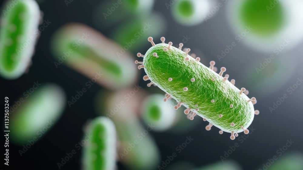 Fototapeta premium Close-up View of Bacteria Under Microscope