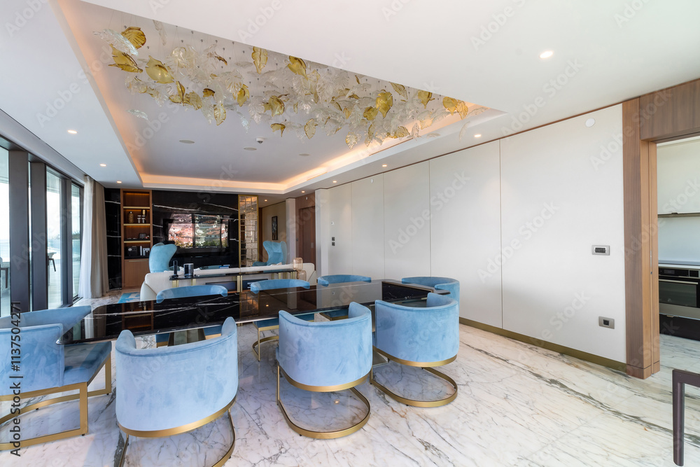 Modern hotel room with a bright and airy feel, a luxury hotel room. Example of a hotel room, modern furnishings and architecture. Modern hotel room with a bright and airy feel, a luxury hotel room. Example of a hotel room, modern furnishings and architecture.