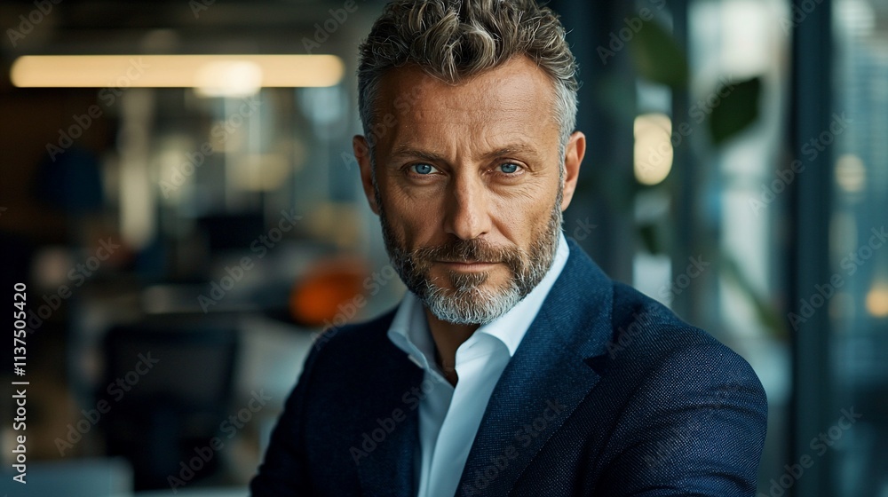 Confident, grey haired, businessman in a suit. Confident, grey haired, businessman in a suit.