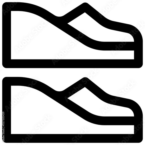 Platform clogs. Editable stroke vector icon.