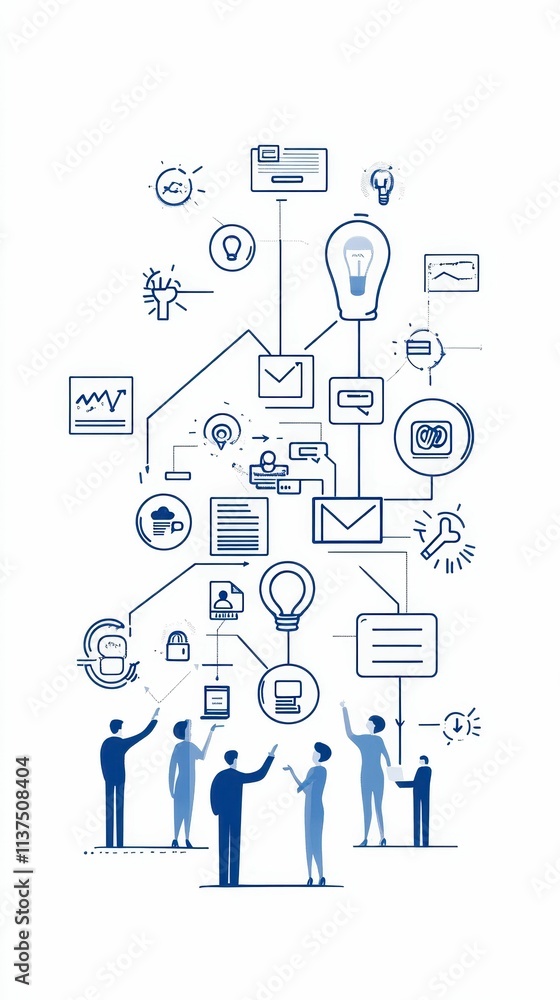 Team brainstorming; complex process visualized. Team brainstorming; complex process visualized.
