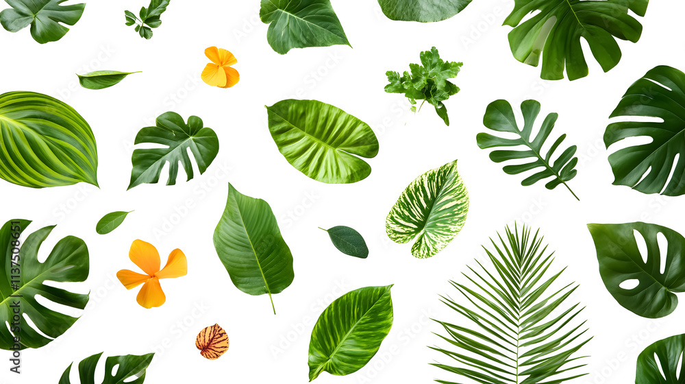 Fototapeta premium Botanical beauty on a transparent background. isolated background.