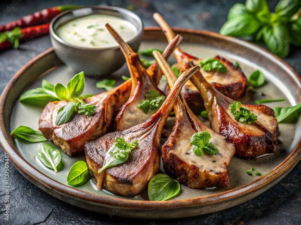 Grilled Lamb Chops with Basil & Ranch: Delicious Recipe Photo Grilled Lamb Chops with Basil & Ranch: Delicious Recipe Photo
