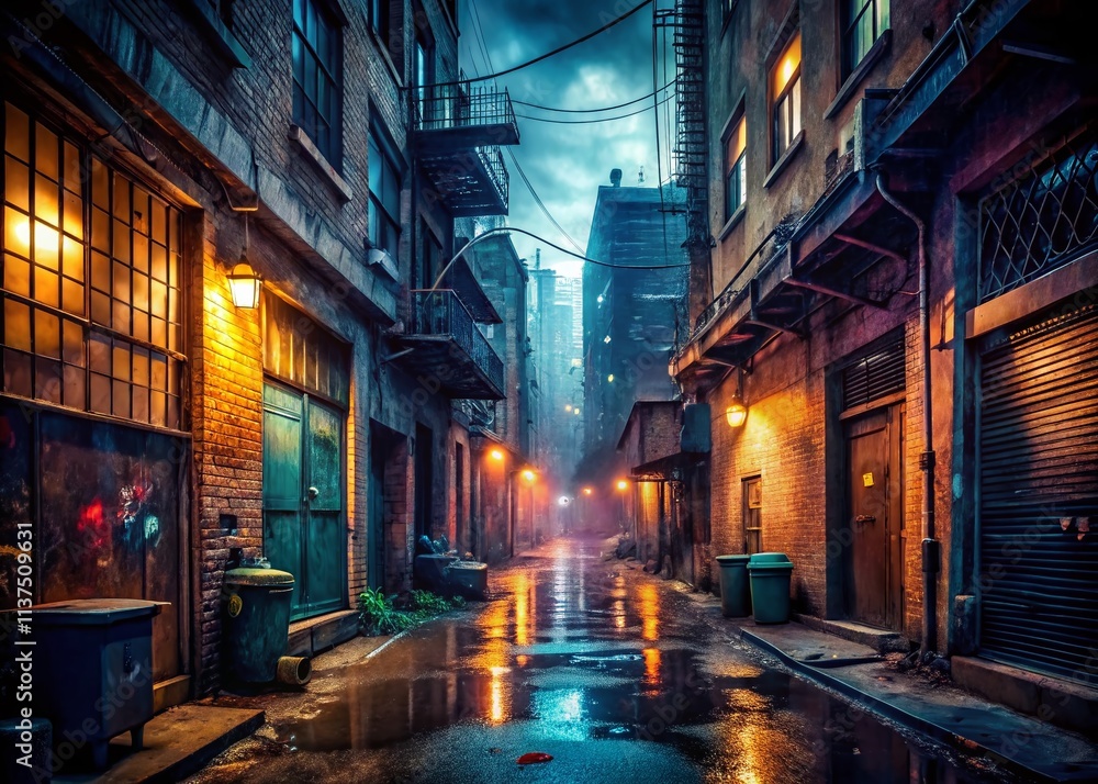 Gritty Urban Landscape, Gangster Background, Dark Cityscape, Criminal Underworld, Back Alley, Night Photography, Street Photography, Crime Scene, Urban Decay, Atmospheric Photography Gritty Urban Landscape, Gangster Background, Dark Cityscape, Criminal Underworld, Back Alley, Night Photography, Street Photography, Crime Scene, Urban Decay, Atmospheric Photography