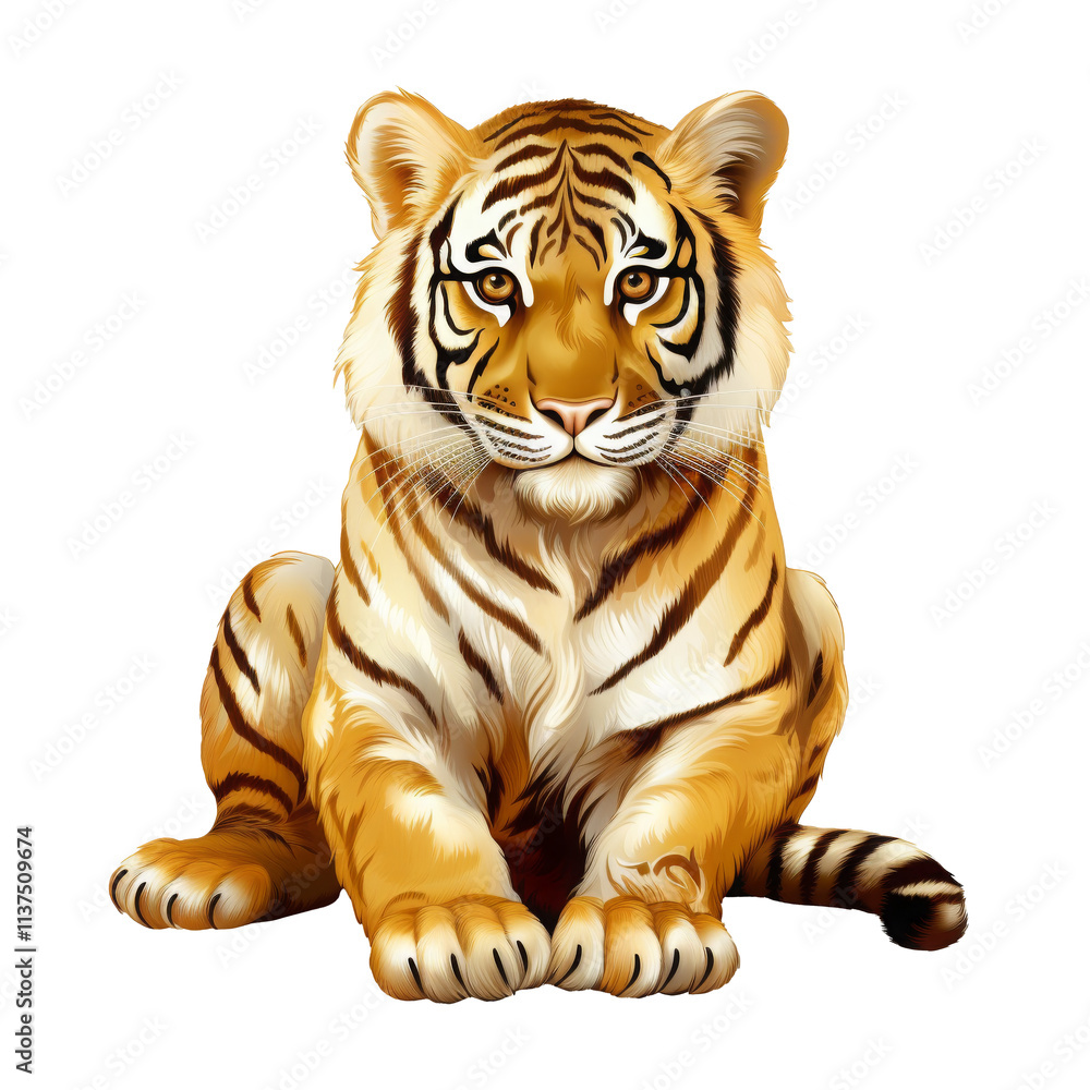 Obraz premium gold tiger isolated on white