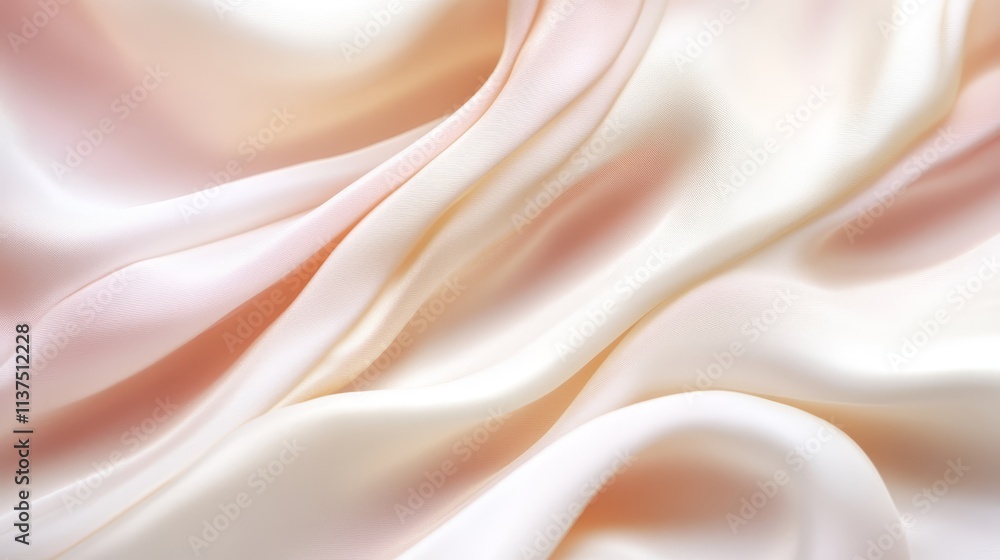 Fototapeta premium Luxurious white satin fabric texture, smooth, flowing drapes and elegant sheen for design