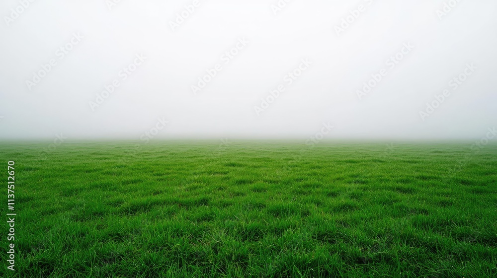 Mysterious fog idea. A serene green field covered in fog, creating a tranquil and peaceful atmosphere. Mysterious fog idea. A serene green field covered in fog, creating a tranquil and peaceful atmosphere.