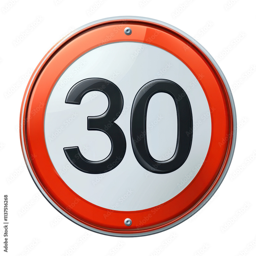 30 km h Speed Limit Sign Red Circle Traffic Regulation Road Safety ...
