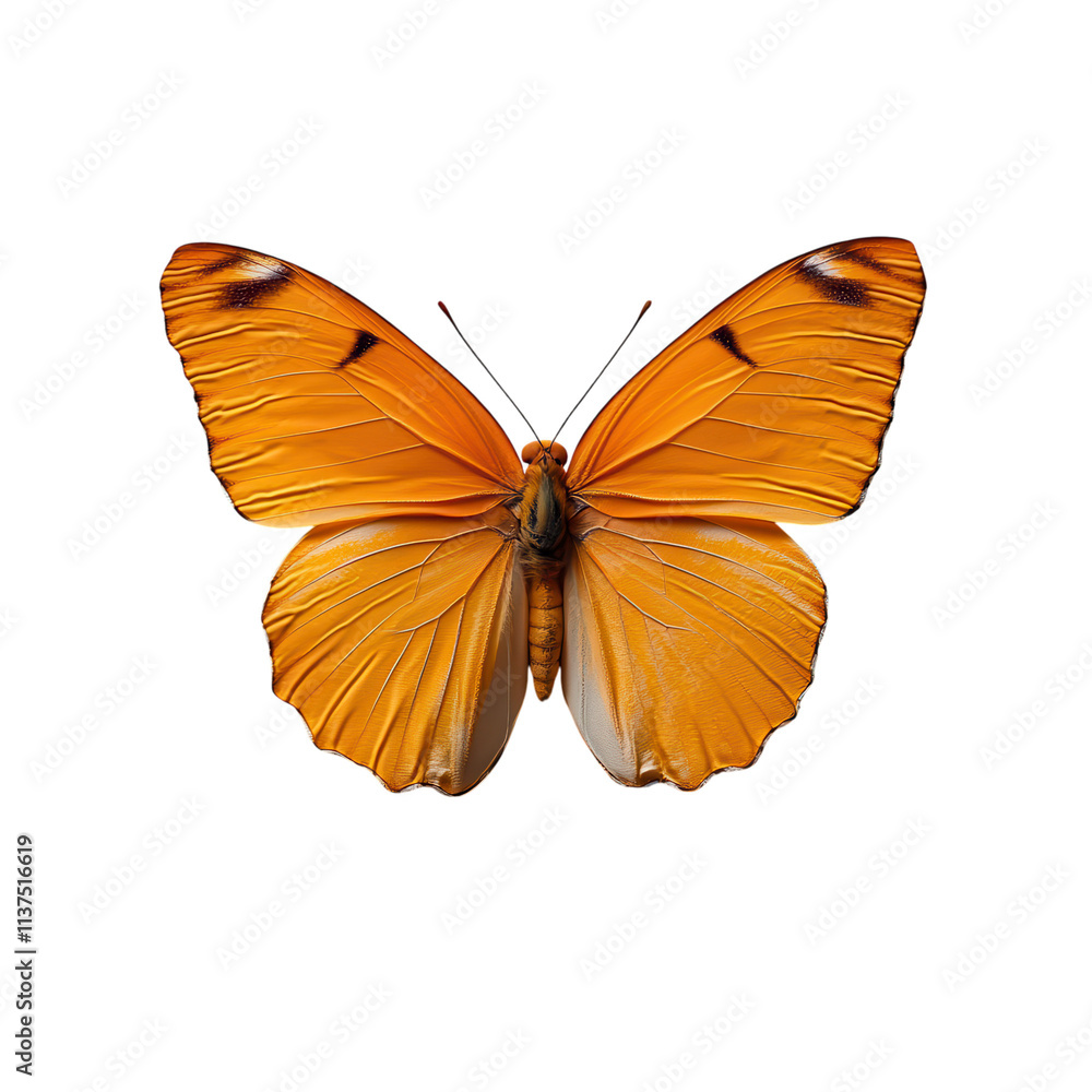 Vibrant orange butterfly isolated transparent background Vibrant orange butterfly isolated transparent background
