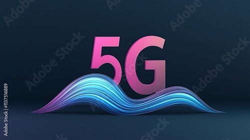 A stylish 5G network icon with vibrant waves positioned on a clean background highlighting its importance in modern connectivity