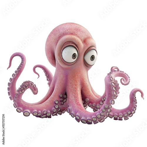 Octopus character  cut out background photo