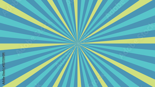 サンバースト　青　黄色　放射線　集中線