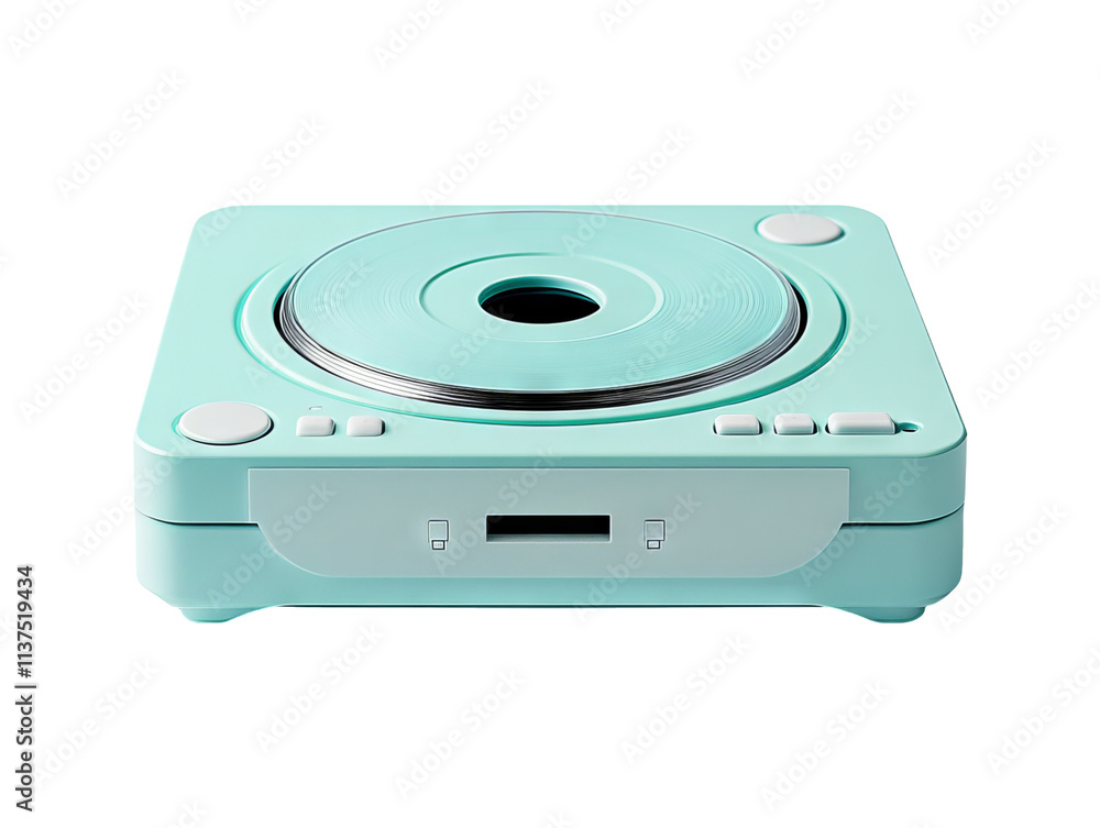 Portable Pastel Blue CD Player with Plastic Casing Isolated Image Portable Pastel Blue CD Player with Plastic Casing Isolated Image