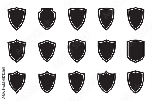 Collection of Shield Silhouettes for Design 