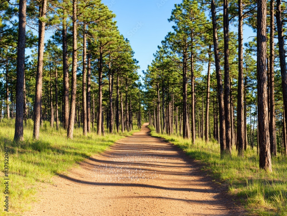 Morning Dew Trails in a Serene Forest Path Nature Landscape Peaceful Environment Morning Dew Trails in a Serene Forest Path Nature Landscape Peaceful Environment