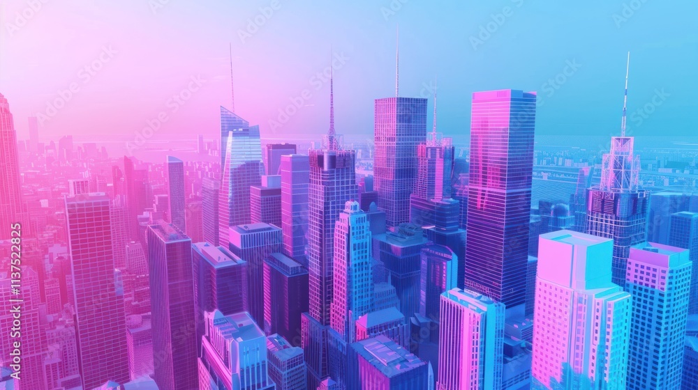 Fototapeta premium Neon Cityscape