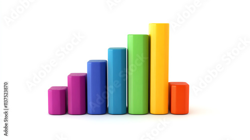 Rainbow colored chart bars isolated on white background Free Download Rainbow colored chart bars isolated on white background - GFXLoad