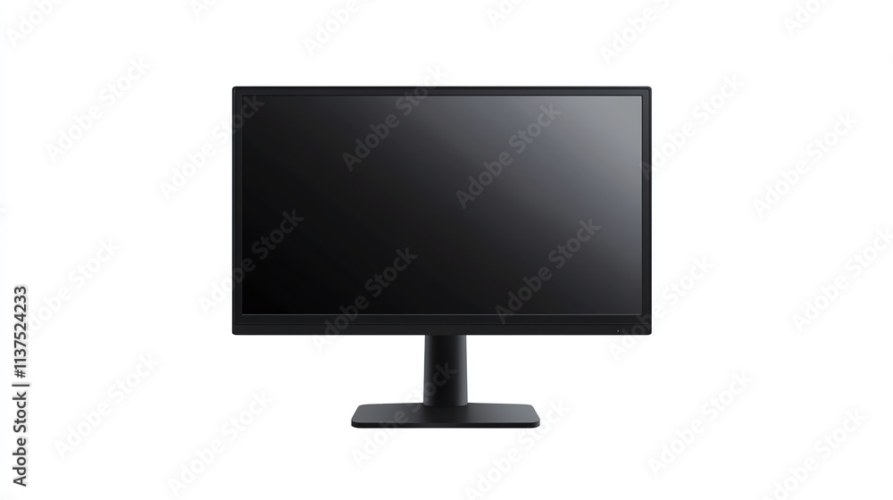Black computer monitor isolated on white background Black computer monitor isolated on white background
