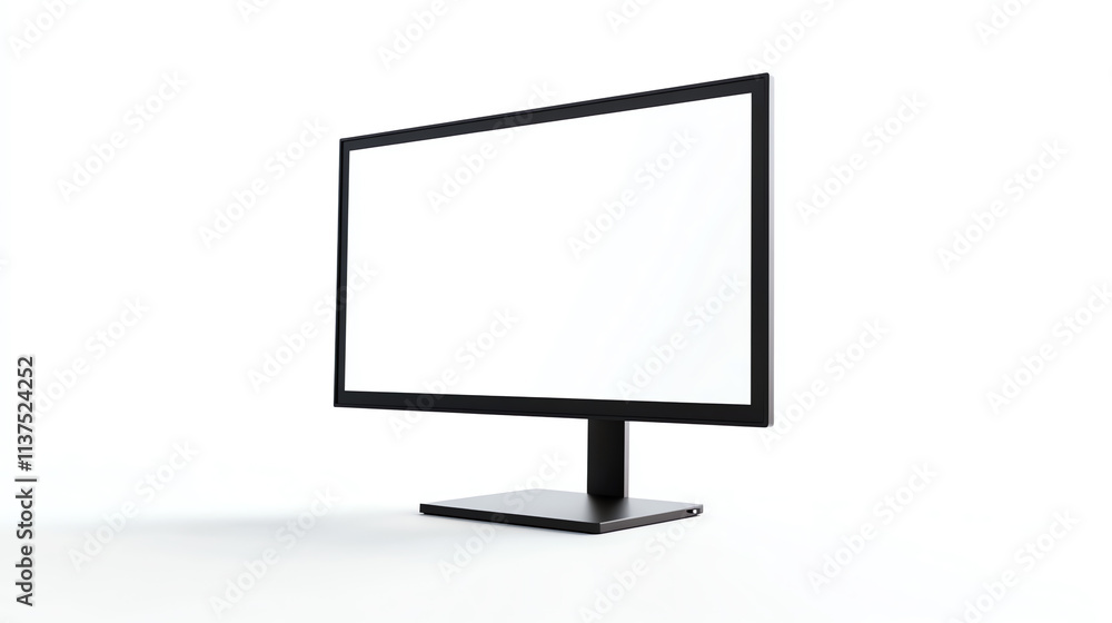 White computer monitor with stand isolated on white background White computer monitor with stand isolated on white background