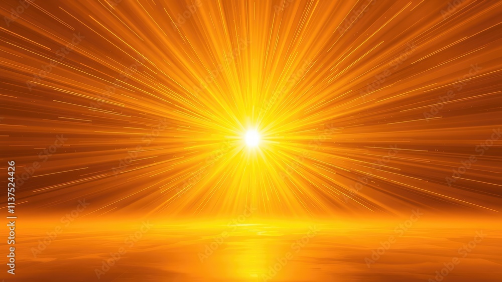 Obraz premium Sunburst background, abstract background with rays of light, orange background
