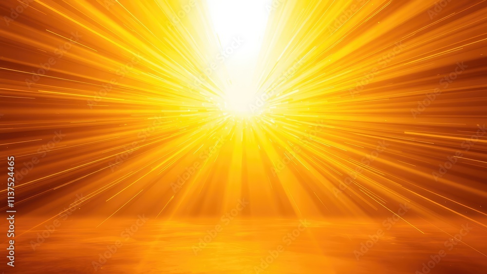 Obraz premium Sunburst background, abstract background with rays of light, orange background